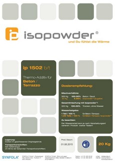 Isopowder Etikette Sack ip 1502 Beton