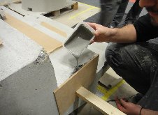 Exposed concrete cosmetic reprofiling work Training at the stair element neutecswiss GmbH