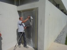 Object training at Synfola® GmbH Exposed concrete cosmetic SBK-08 at exposed concrete facade