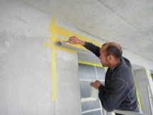 Product training at Synfola® GmbH Concrete cosmetic at stairsteps and exposed concrete facades