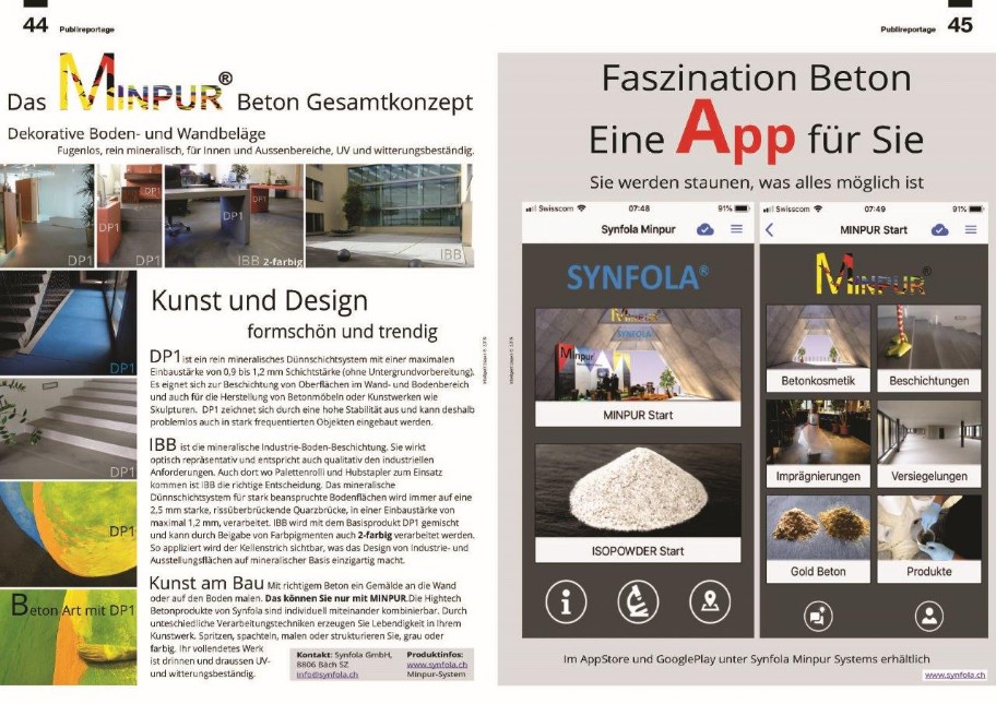 Synfola App für Minpur Beton Systeme Baubible